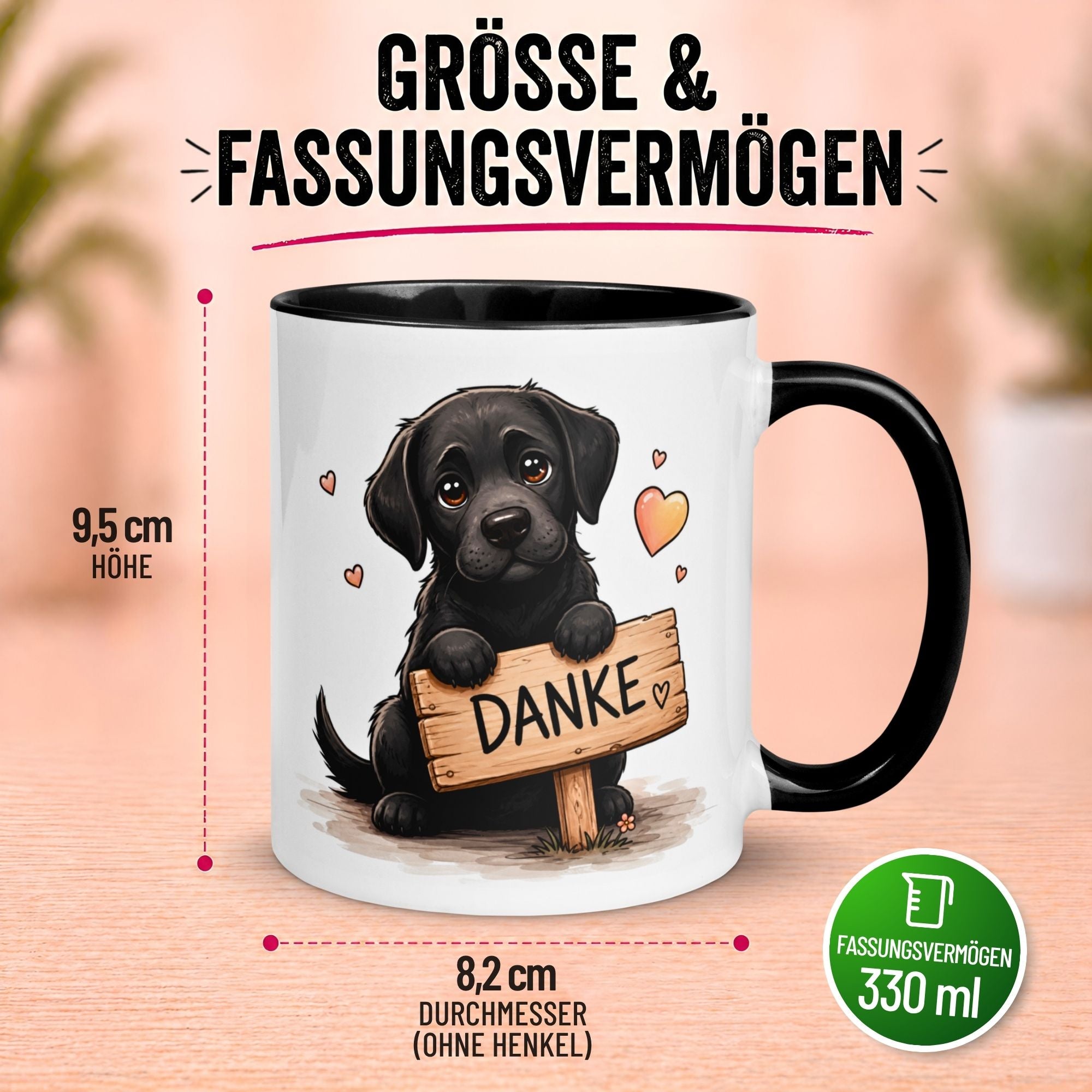 Tasse Danke – „Danke mit Herz und Pfote“ – Dankeschön Geschenke Becher
