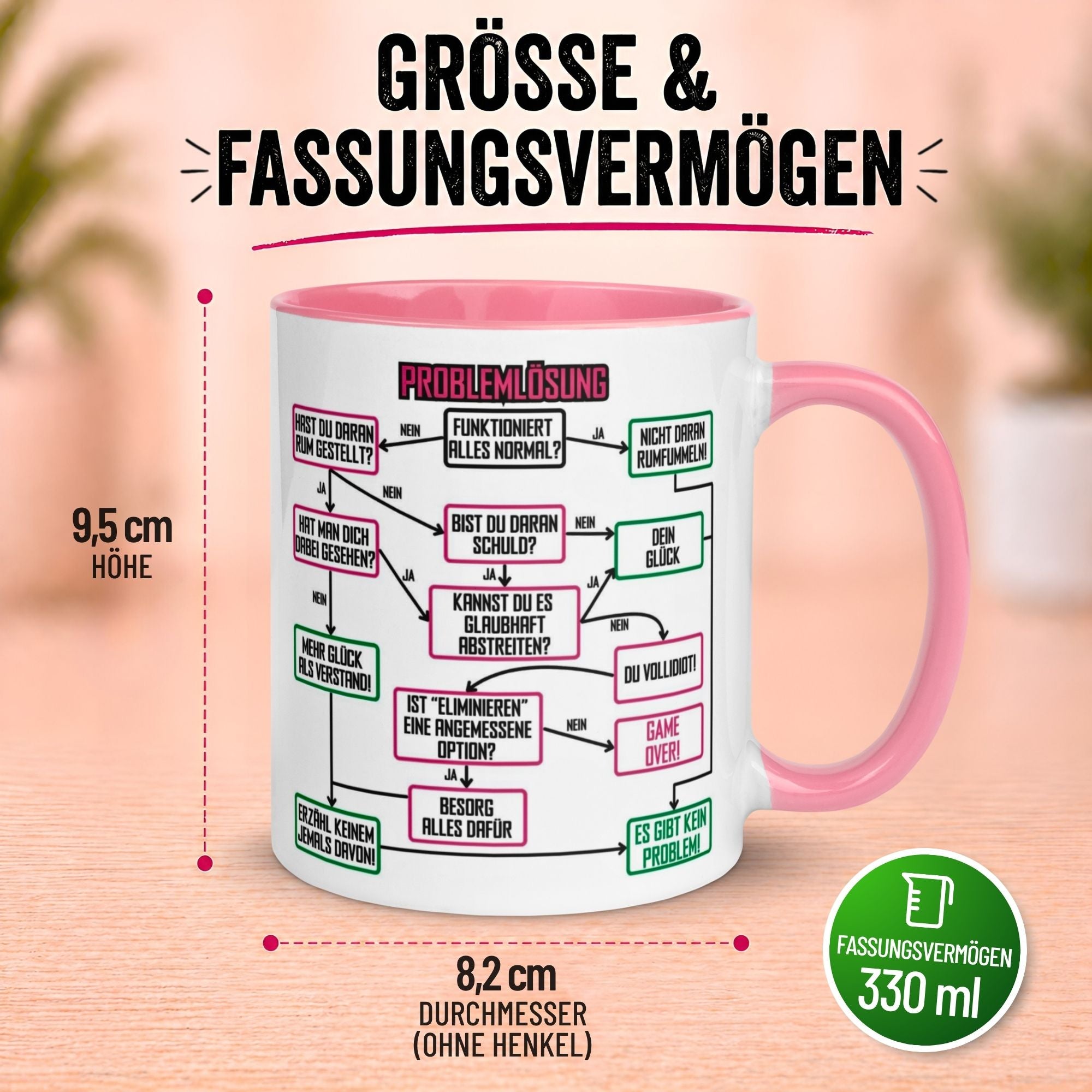 Tasse Kollegin – „Problemlösung im Büro“ – Geschenk Abschied Arbeitskollegin