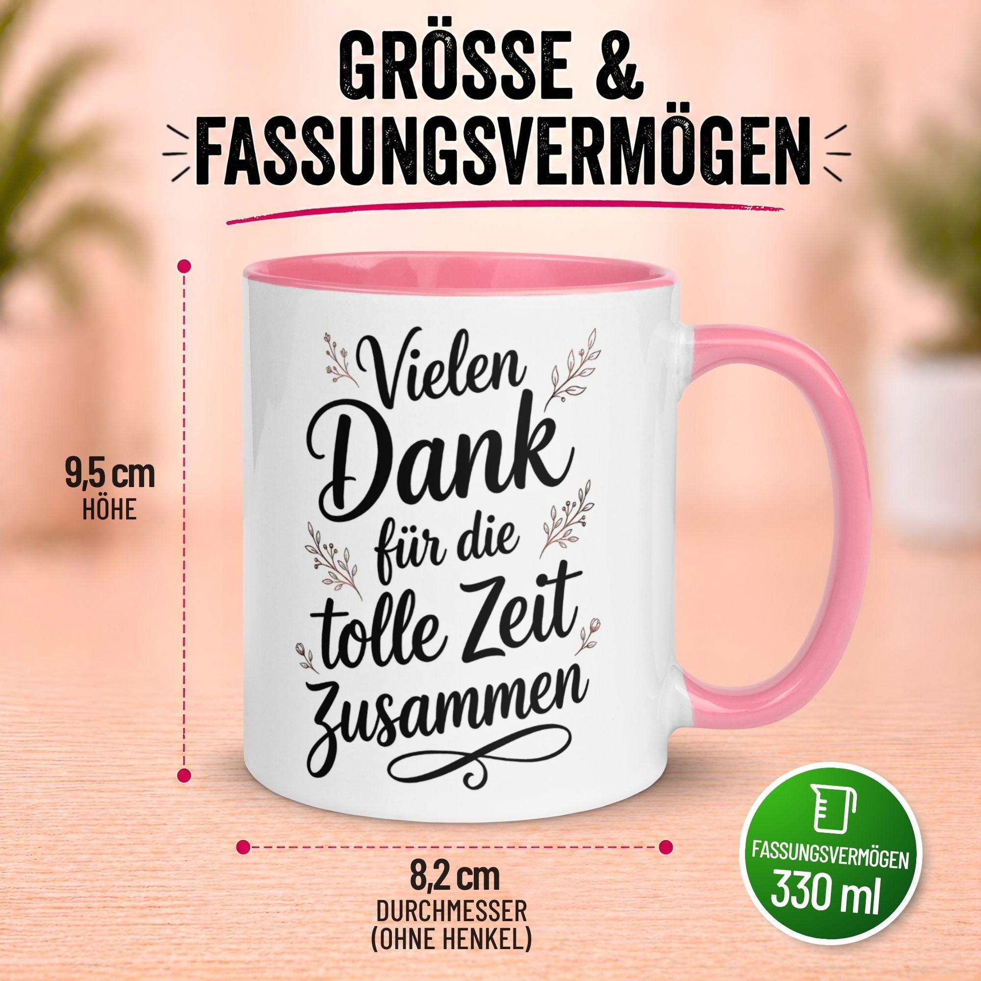 Tasse Abschied – „Vielen Dank für die tolle Zeit“ – Abschiedsgeschenk Kollegin