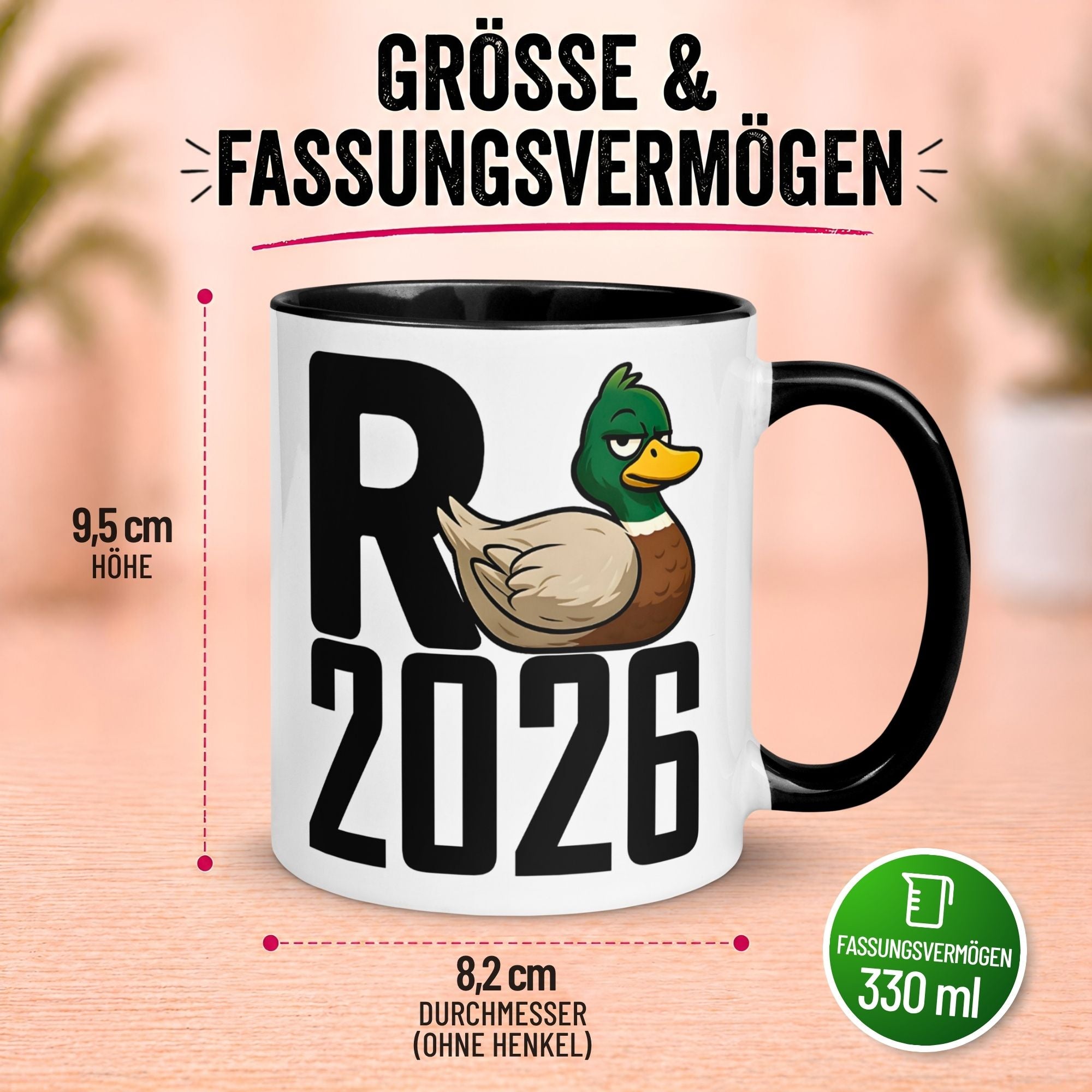 Tasse Rente – „R + Ente = Rente“ – Geschenk  Renteneintritt für Männer Frauen