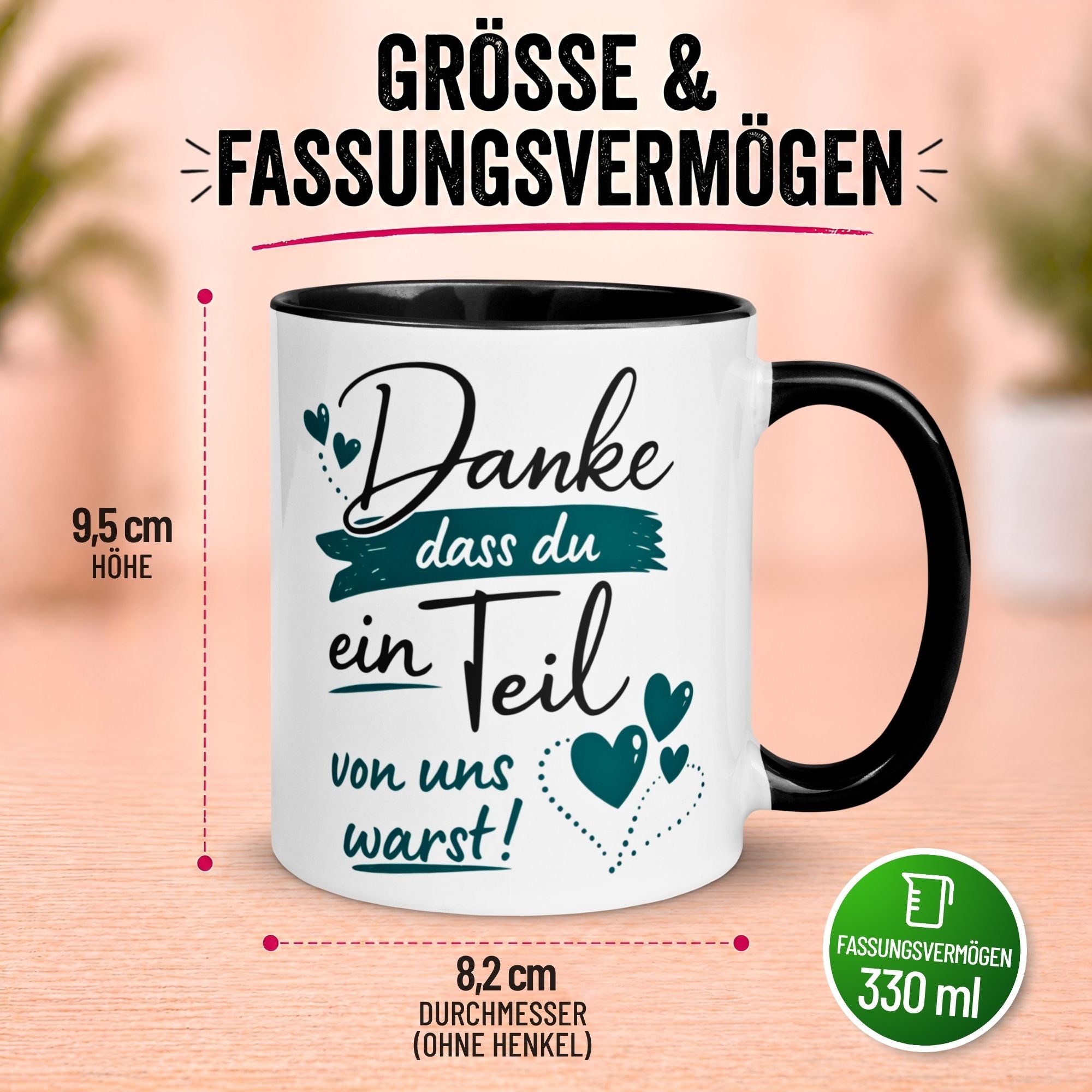 Tasse Abschied – „Ein Teil von uns warst“ – Abschiedsgeschenk für Kollegen