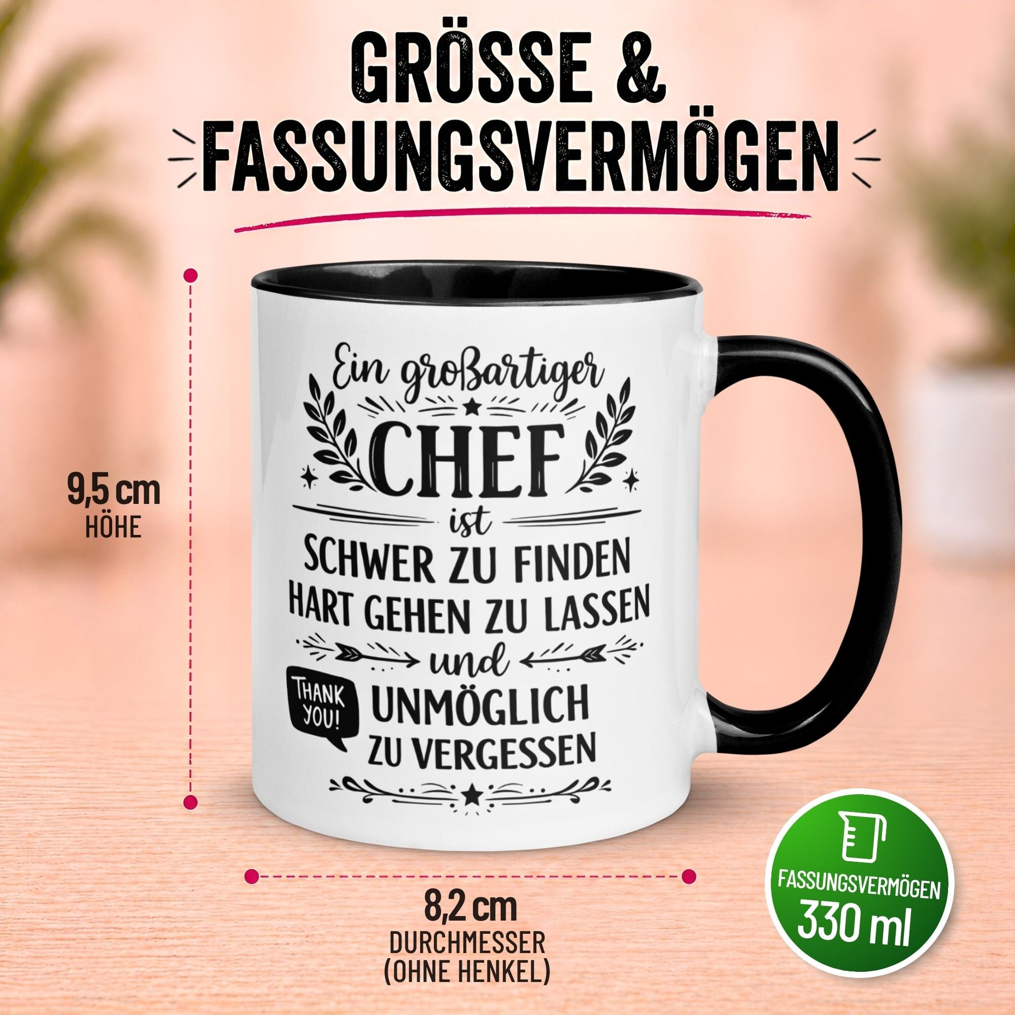 Tasse Chef – „Ein großartiger Chef ist schwer zu finden“ – Abschied Geschenk