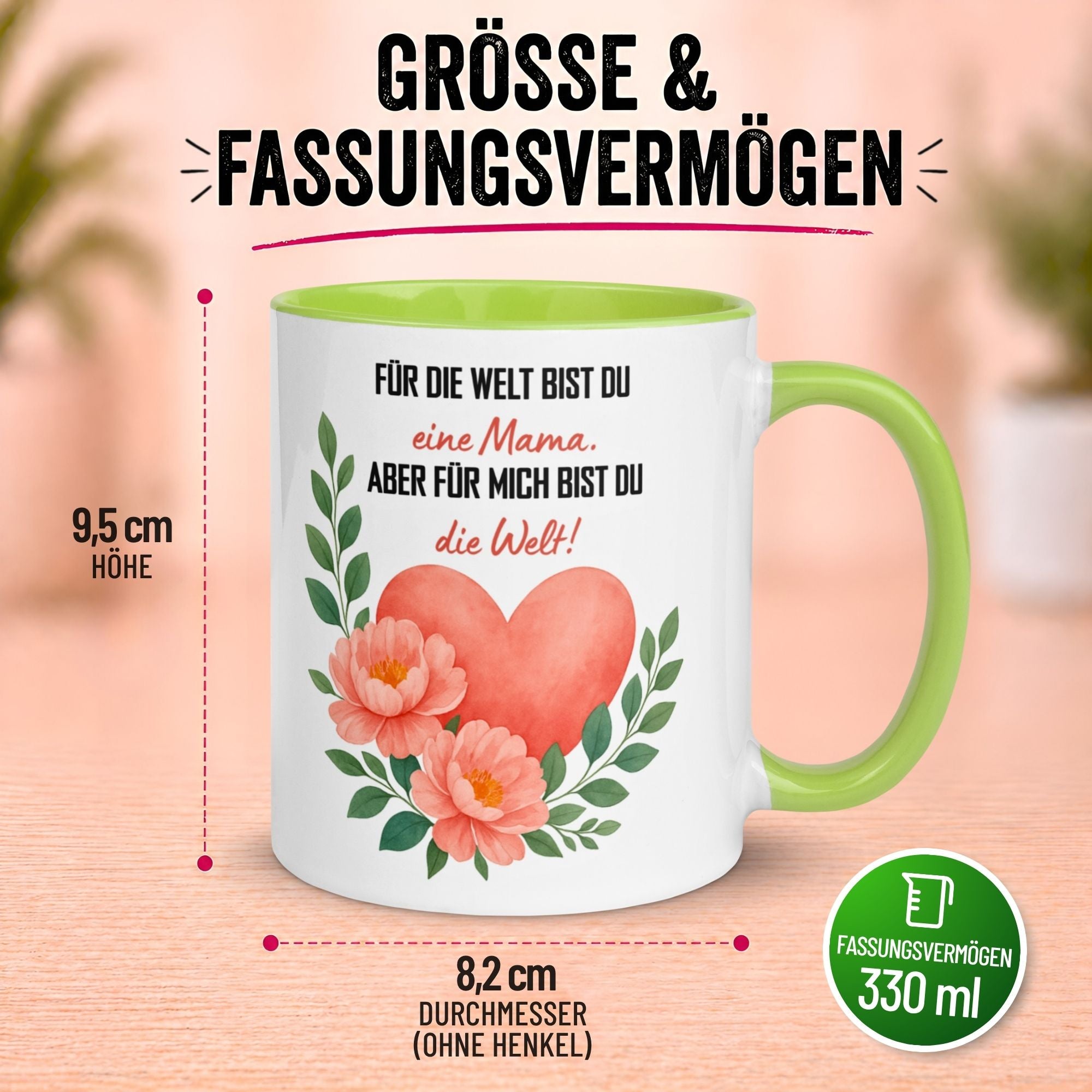 Tasse Mama – „Für mich bist du die Welt“ – Beste Mama Geschenk Becher Geburtstag