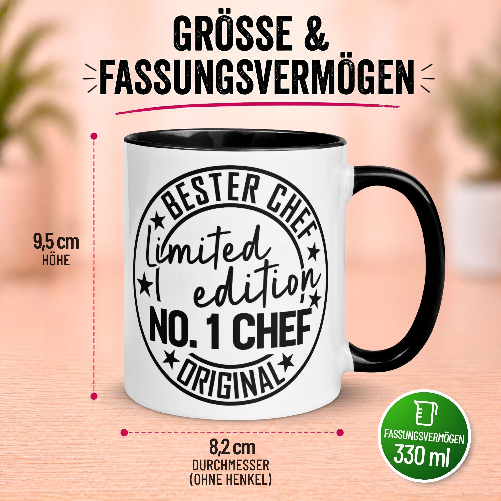 Tasse Chef – „Limited Edition - No. 1 Chef“ – Geschenk Becher Bester Chef