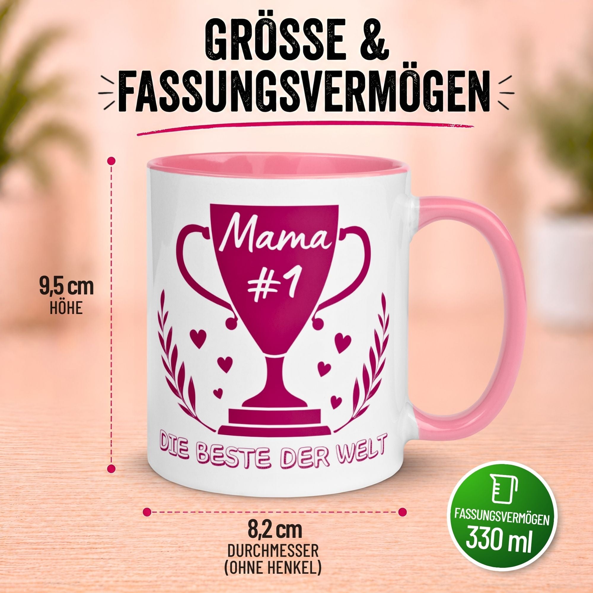 Tasse Mama – „Die Beste der Welt“ – Geschenk Becher Geburtstag Muttertag