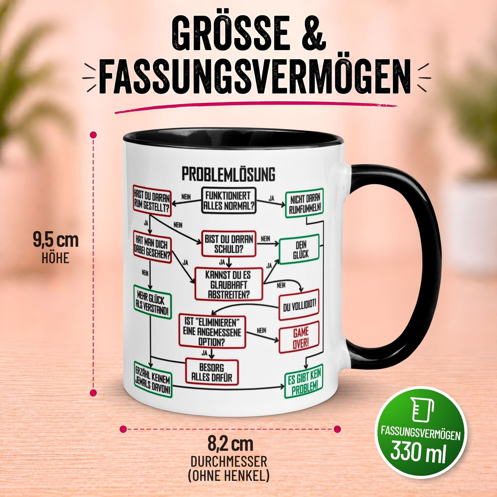 Tasse Chef – „Problemlösung im Büro“ – Geschenk Kaffeetasse Bester Chef