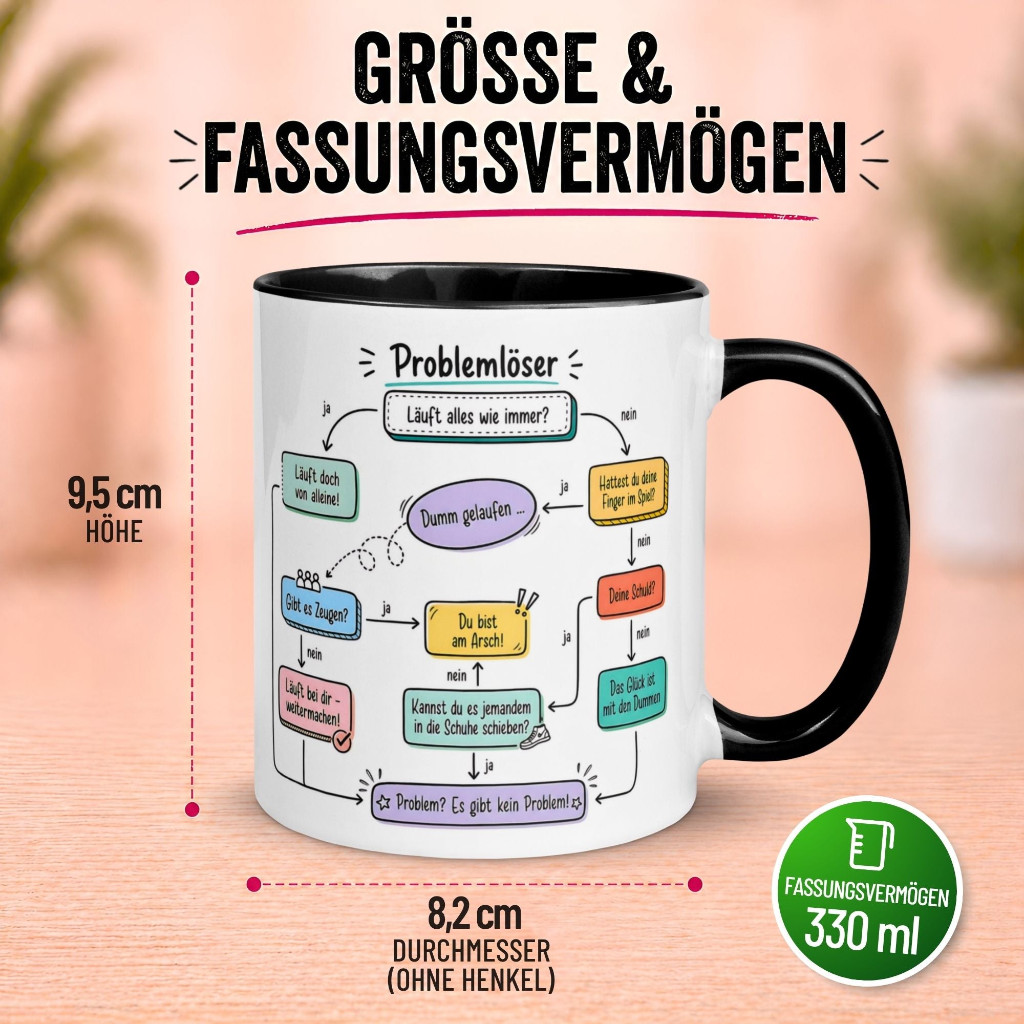 Tasse Kollegin – „Problemlösung“ – Büro Geschenk Bester Kollegin