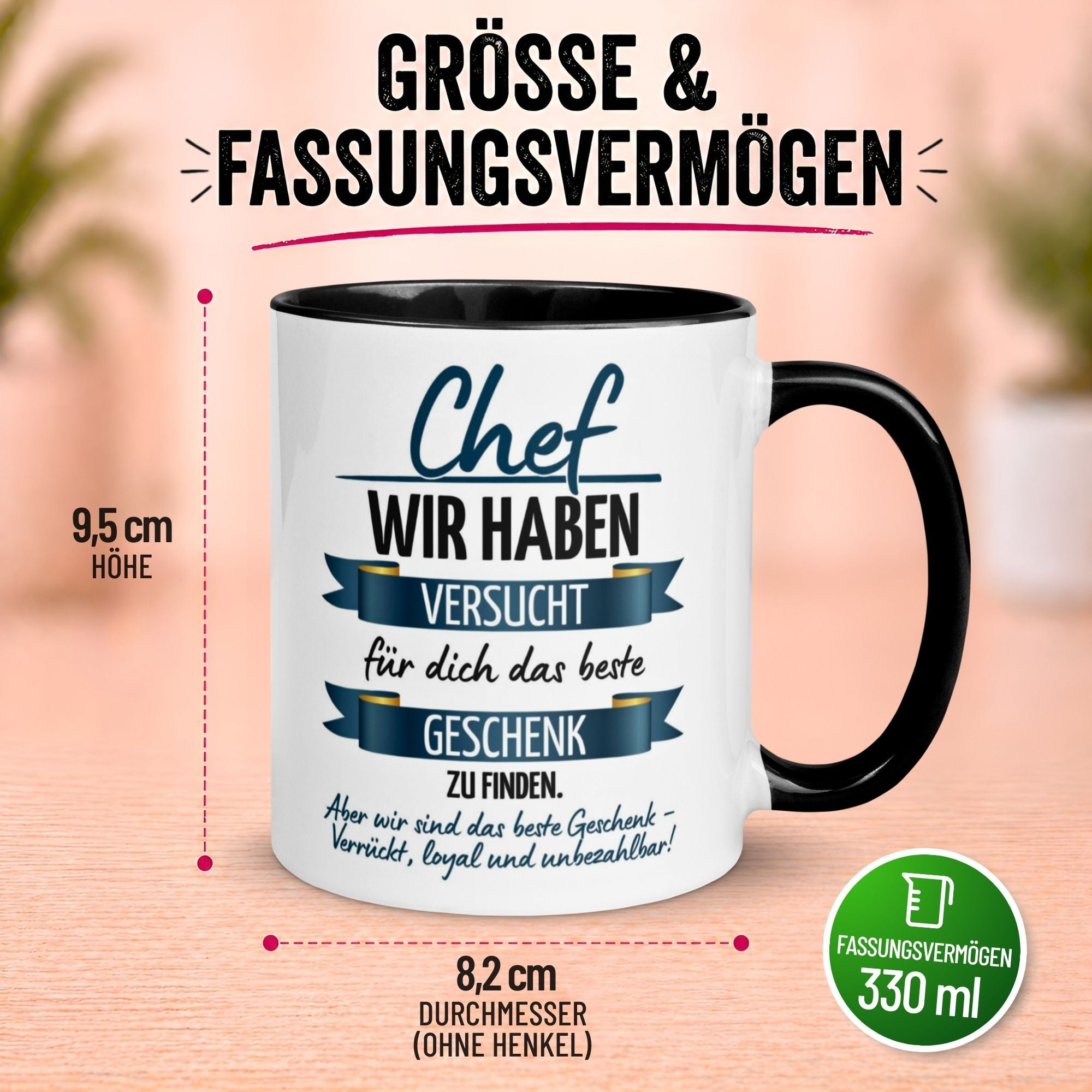 Tasse Chef – „Wir haben versucht das beste Geschenk zu finden“ – Geschenk Becher
