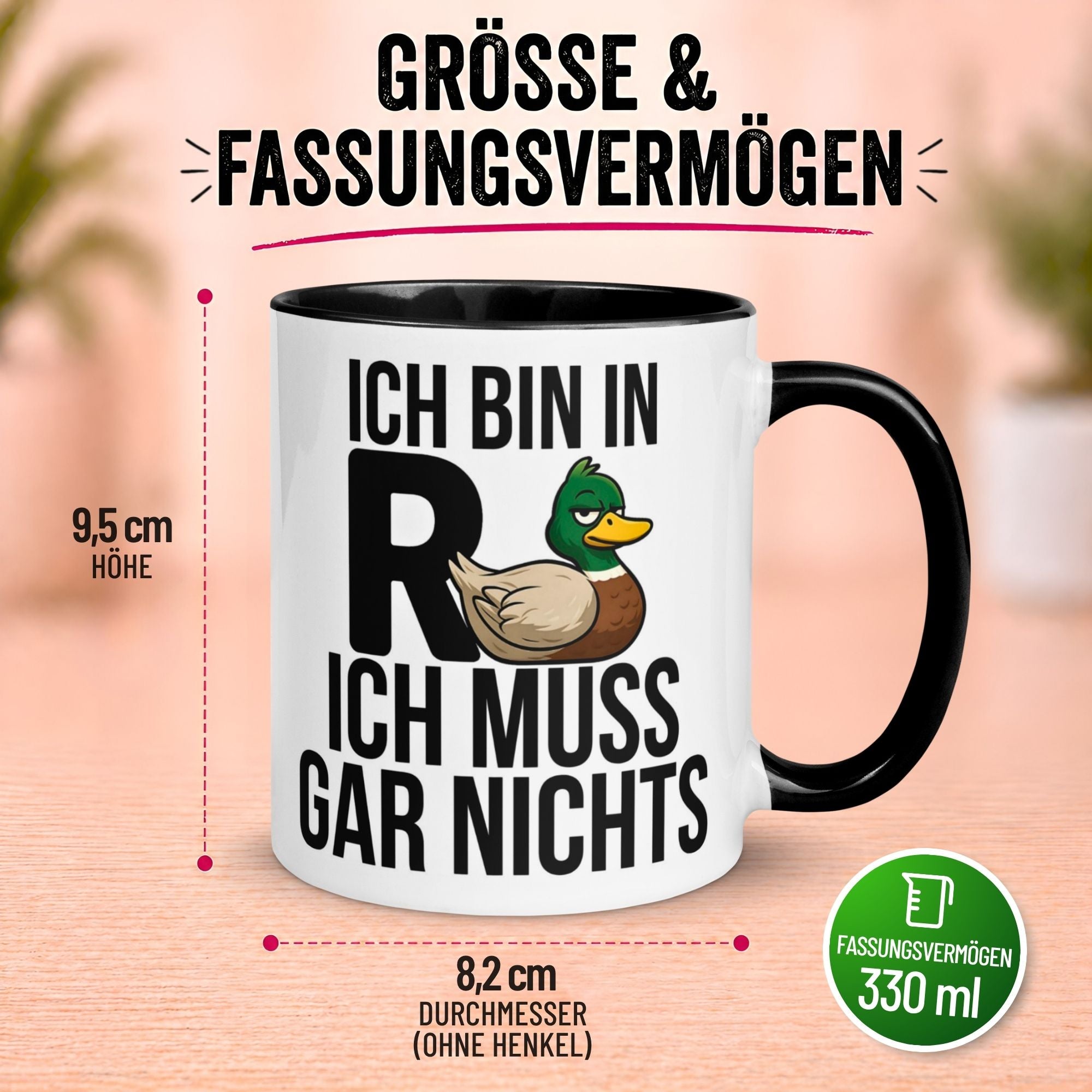Tasse Rente – „Ich bin in Rente ich muss gar nichts“ – Renteneintritt Geschenk Mann