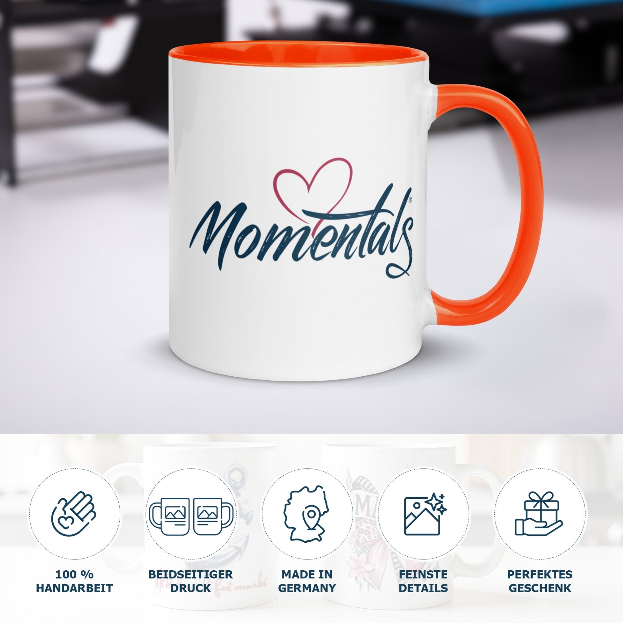 Momentals® Tasse 43. Geburtstag | Herz & Spruch | Danke dass es dich gibt