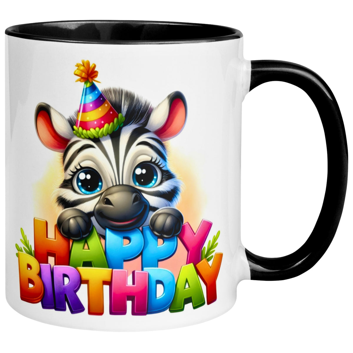 Tasse Geburtstag – „Happy Birthday Zebra“ – Geburtstagsgeschenk Junge Mädchen