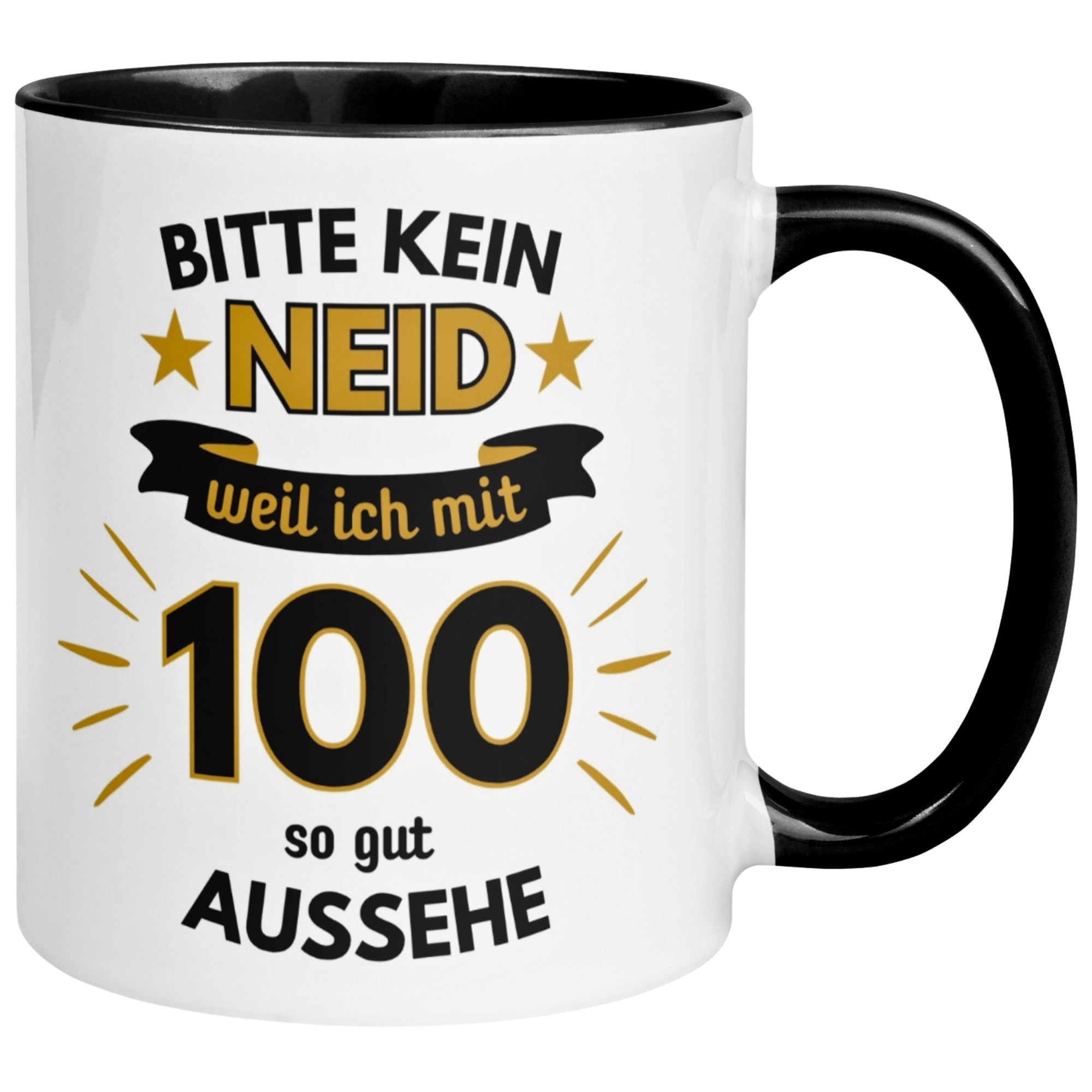 Tasse 100. Geburtstag Mann – „Bitte kein Neid“ – Geschenk zum Geburtstag für Männer