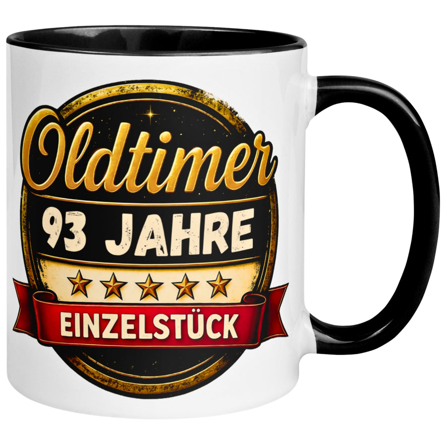 Tasse 93. Geburtstag Mann Frau – „Oldtimer – 93 Jahre – Einzelstück“ – Geschenk zum Geburtstag Männer Frauen