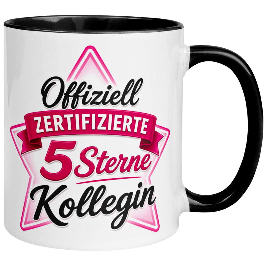 Tasse Kollegin – „Offiziell Zertifizierter 5 Sterne Kollegin“ – Geschenk zum Abschied
