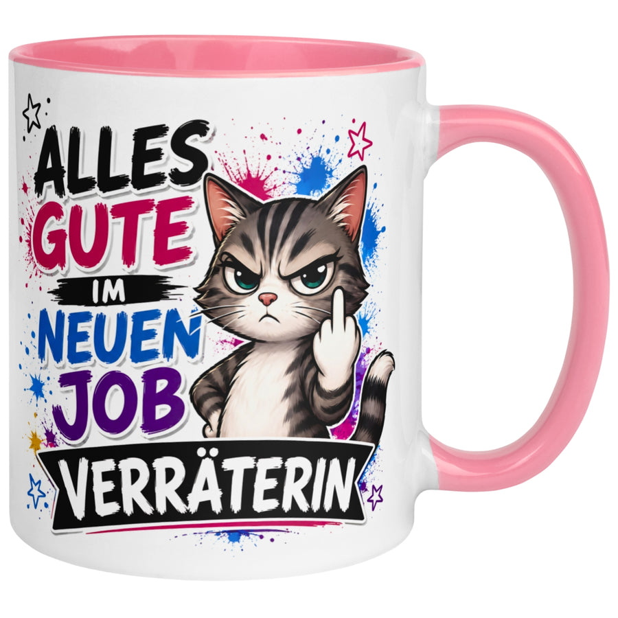 Tasse Abschied – „Alles Gute - Verräterin“ – Abschiedsgeschenk Kollegin