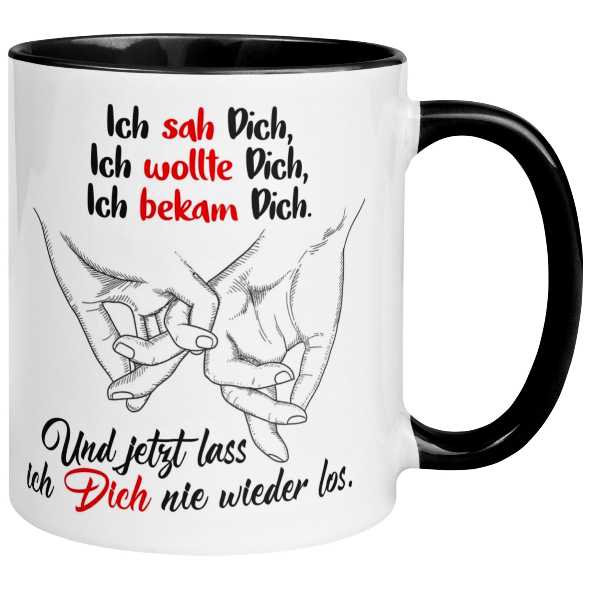 Tasse Liebe – „Ich lass dich nie wieder los“ – Ich liebe Dich Geschenk Partner Jahrestag Valentinstag
