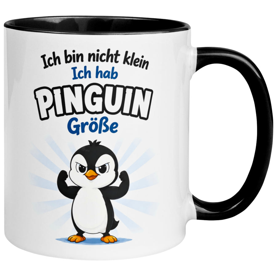 Tasse Pinguin – „Ich bin nicht klein - Ich hab Pinguin Größe“ – lustiger Geschenk Becher