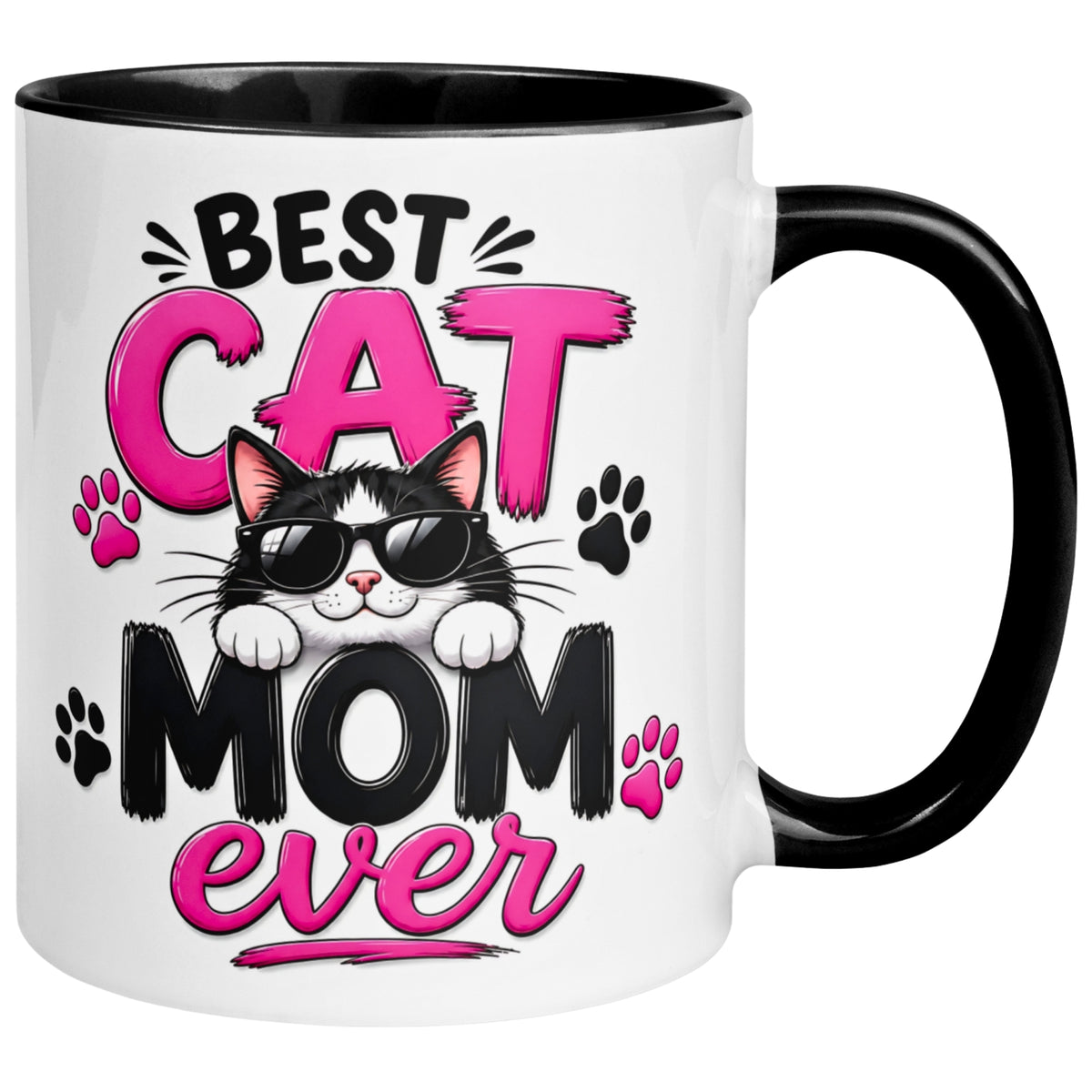 Tasse Katze – „Best Cat Mom ever“ – lustiger Katzen Geschenk Becher für Katzenmama