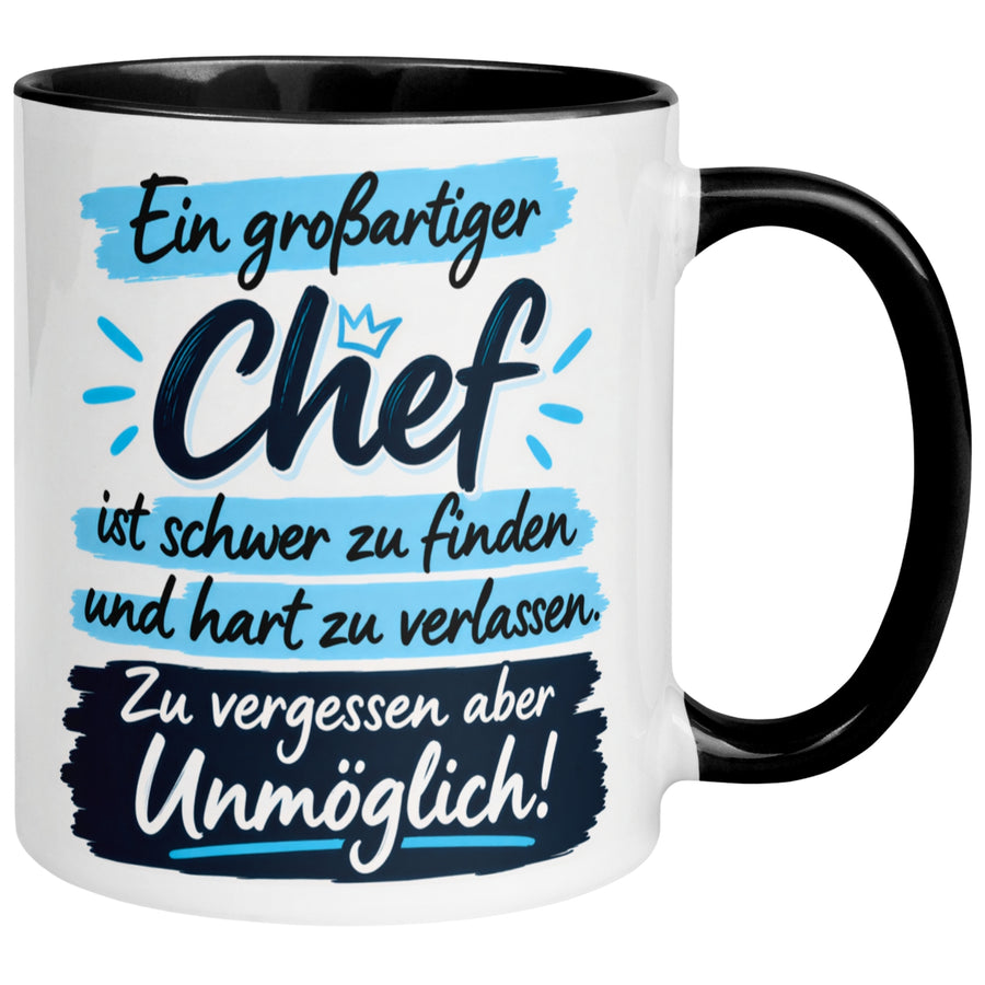 Tasse Chef – „Ein großartiger Chef ist schwer zu finden“ – Geschenk Bester Chef
