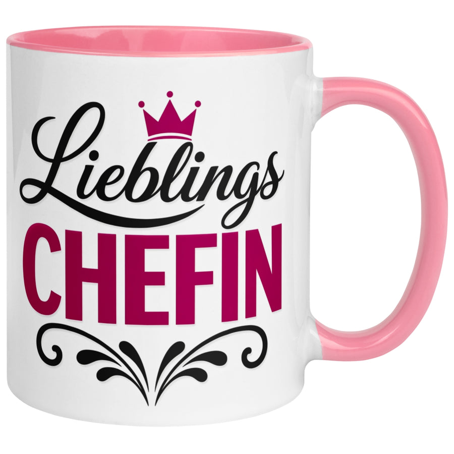 Tasse Chefin – „Lieblingschefin mit Herz“ – Geschenk Becher Beste Chefin