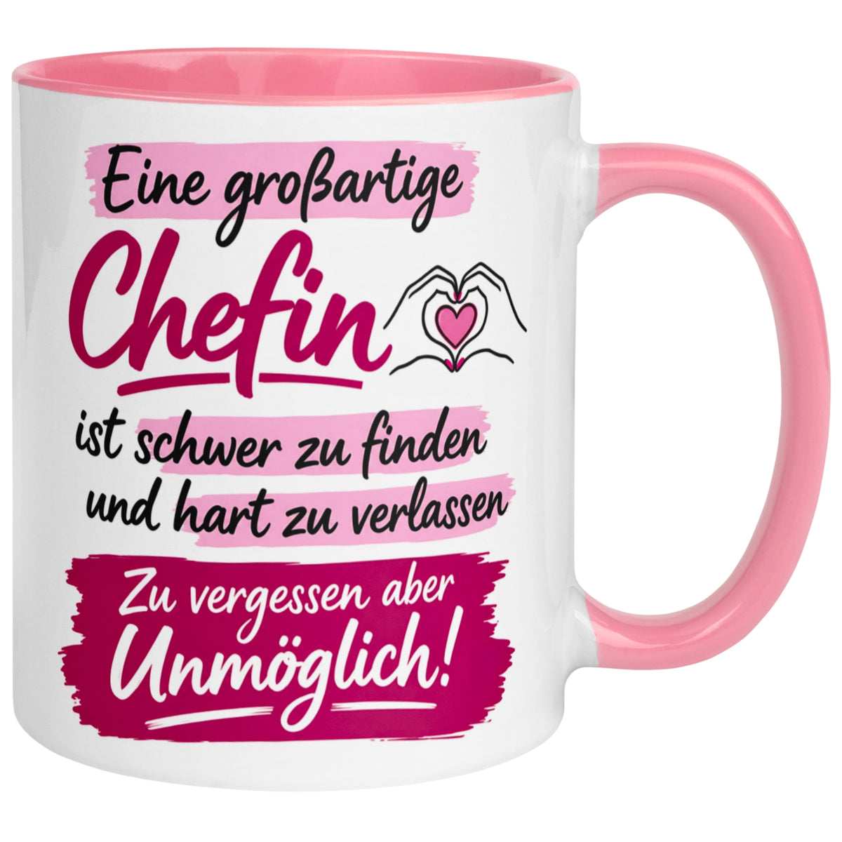 Tasse Chefin – „Schwer zu finden und unmöglich zu vergessen“ – Abschiedsgeschenk