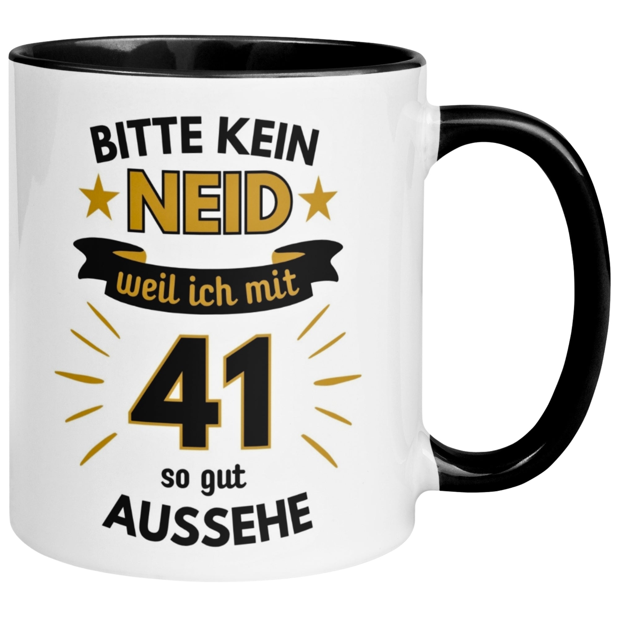 Tasse 41. Geburtstag Mann – „Bitte kein Neid“ – Geschenk zum Geburtstag für Männer