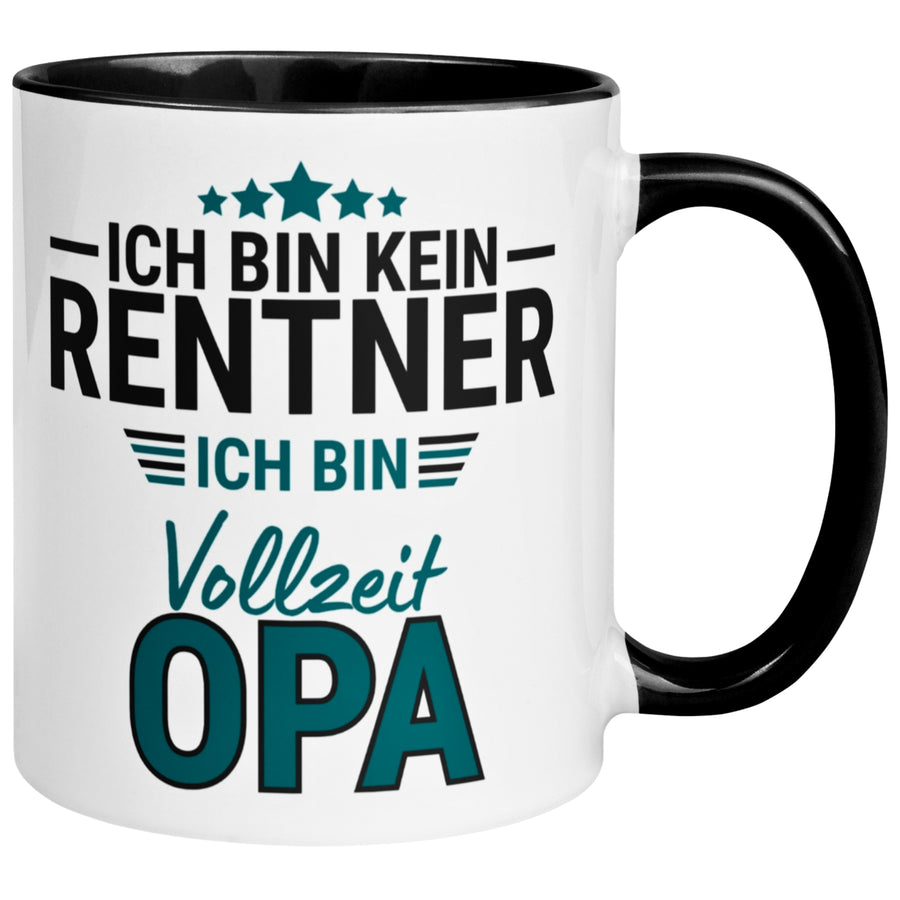 Tasse Rentner – „Ich bin kein Rentner ich bin Vollzeit Opa“ – Geschenk Rente Mann