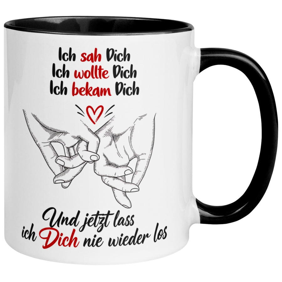 Tasse Liebe – „Ich lass dich nie wieder los“ – Ich liebe Dich Geschenk Partner Jahrestag Valentinstag