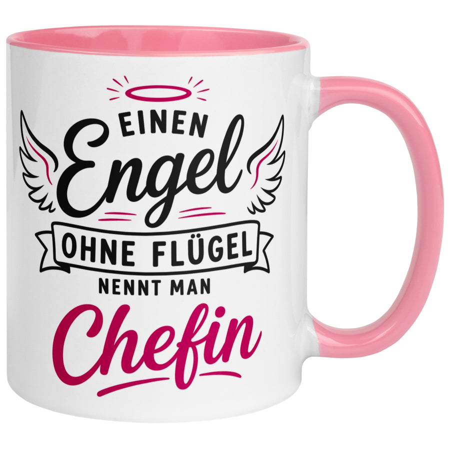 Tasse Chefin – „Einen Engel ohne Flügel nennt man Chefin“ – Abschiedsgeschenk Chefin