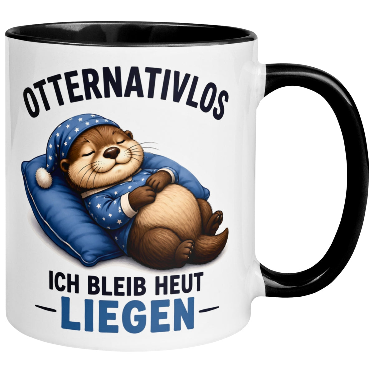 Tasse Otter – „Otternativlos - Ich bleib heute liegen“ – Lustiges Morgenmuffel Geschenk