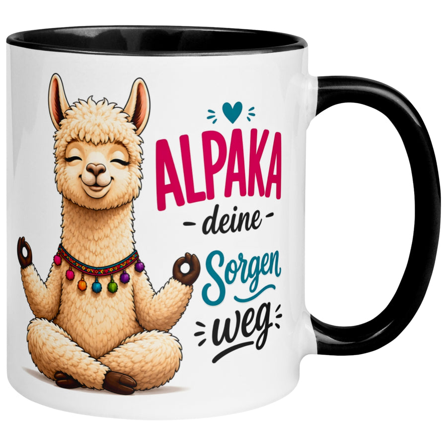 Tasse Alpaka – „Alpaka deine Sorgen weg“ – lustiger Relax Becher