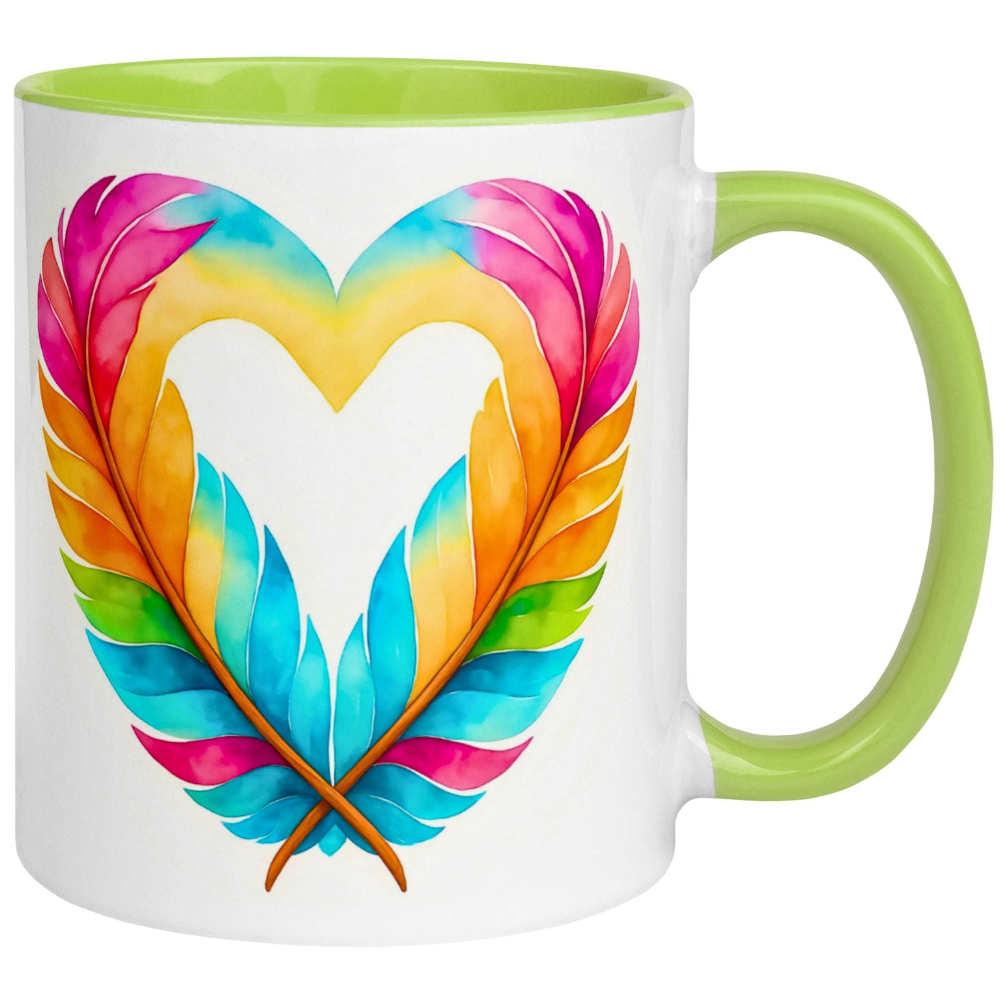 Tasse Liebe – „Herz aus Federn“ – Ich liebe Dich Geschenk Partner Jahrestag Valentinstag