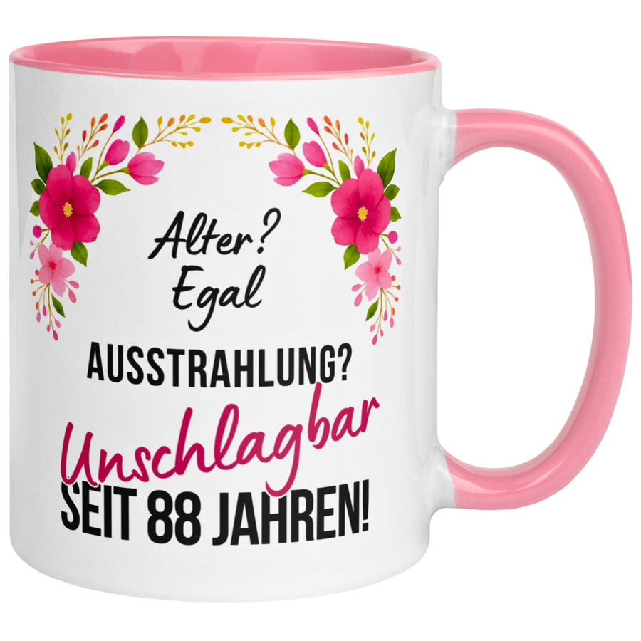 Tasse 88. Geburtstag Frau – „Ausstrahlung Unschlagbar seit 88 Jahren“ – Geschenk zum Geburtstag Frauen