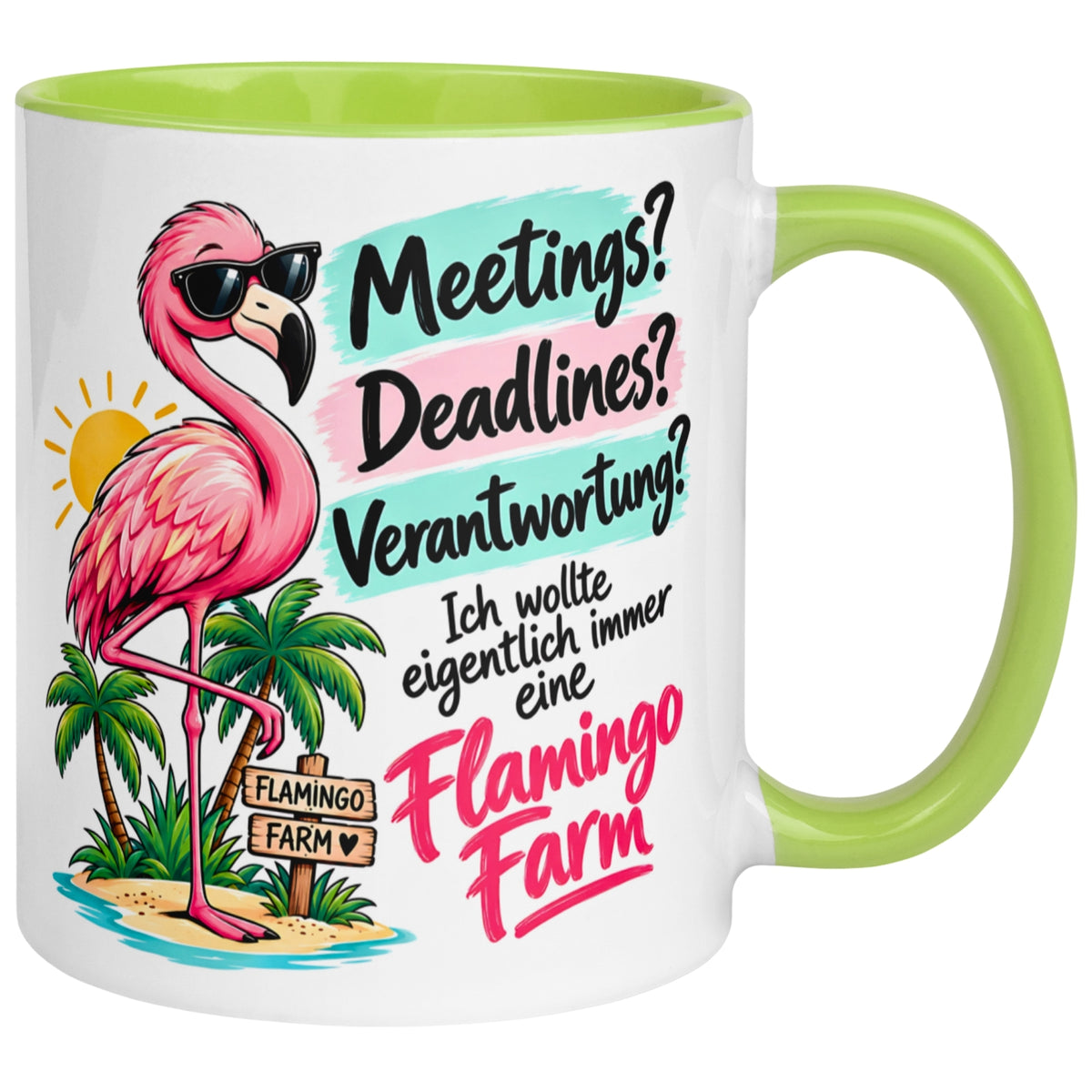 Tasse Chefin – „Ich wollte immer eine Flamingo Farm“ – Geschenk Beste Chefin