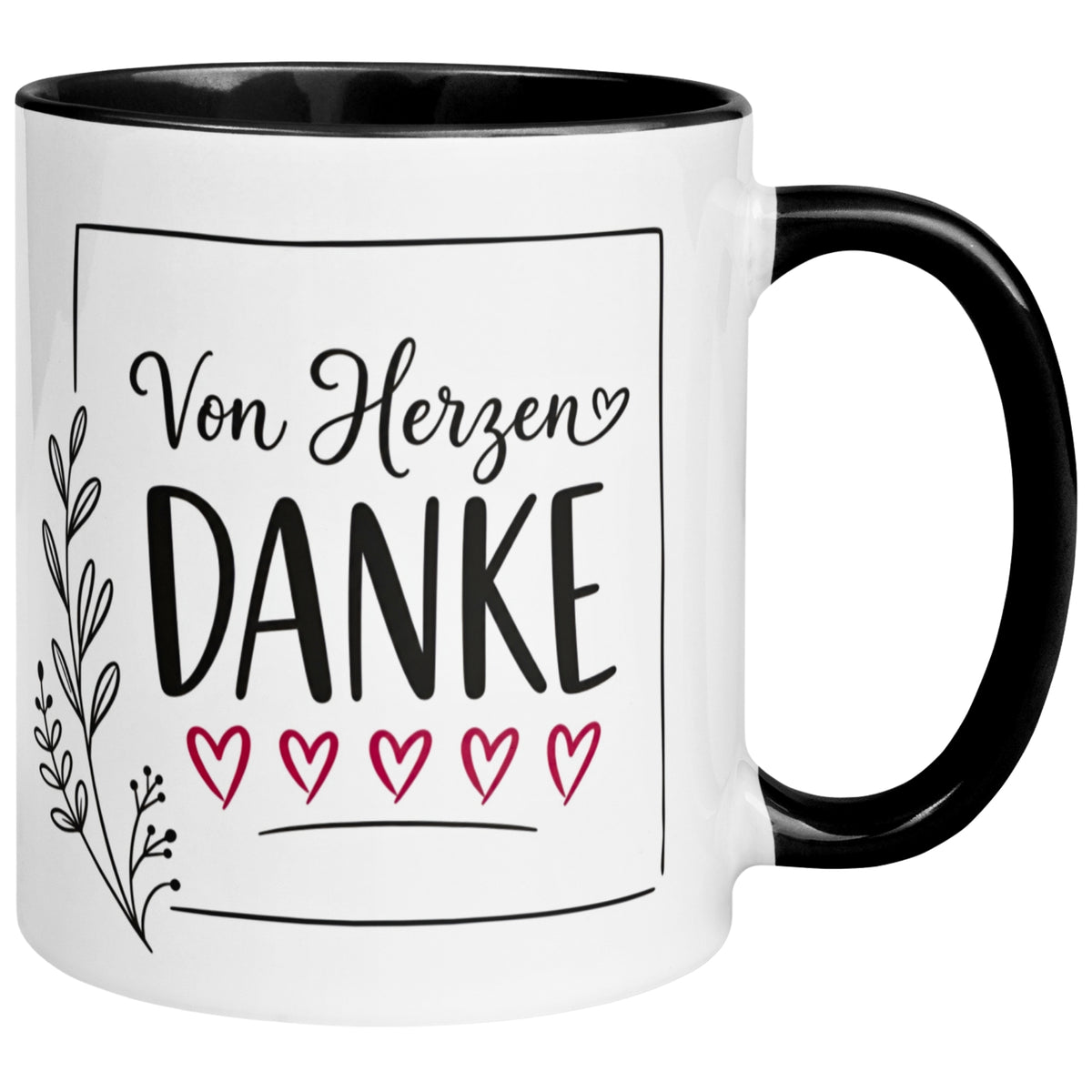 Tasse Danke – „Von Herzen Danke“ – Dankeschön Geschenke Freund/Freundin/Kollegen