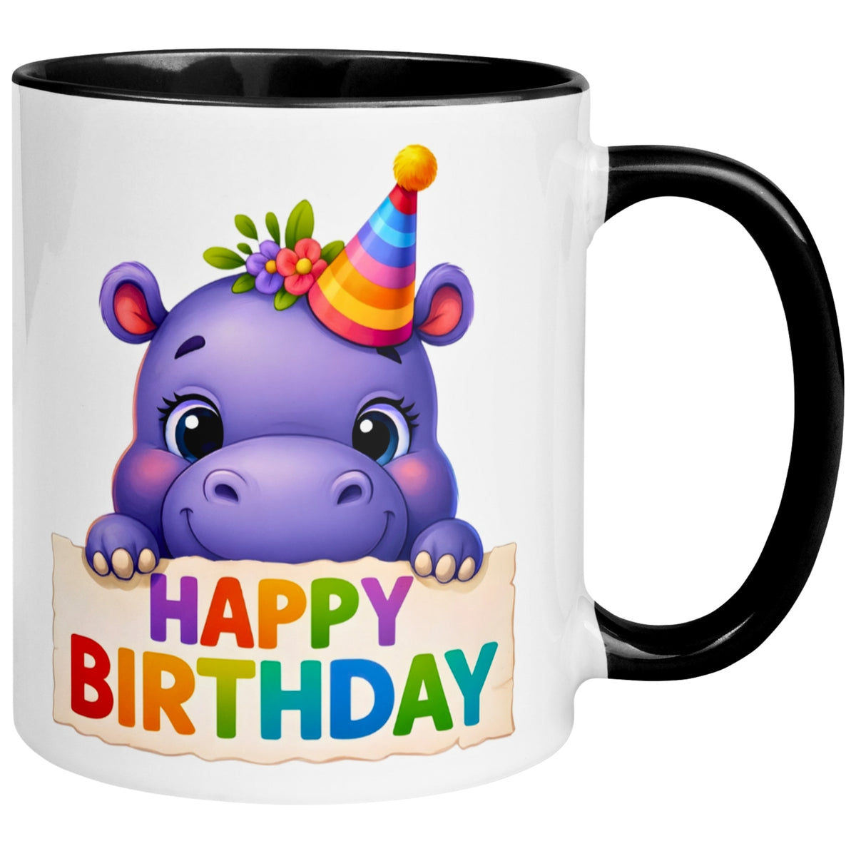Tasse Geburtstag – „Happy Birthday Nilpferd“ – Geburtstagsgeschenk Junge Mädchen
