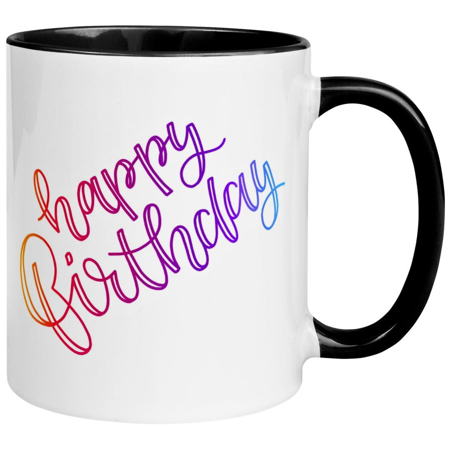 Tasse Geburtstag – „Violettes Happy Birthday“ – Geburtstagsgeschenk Mann Frau