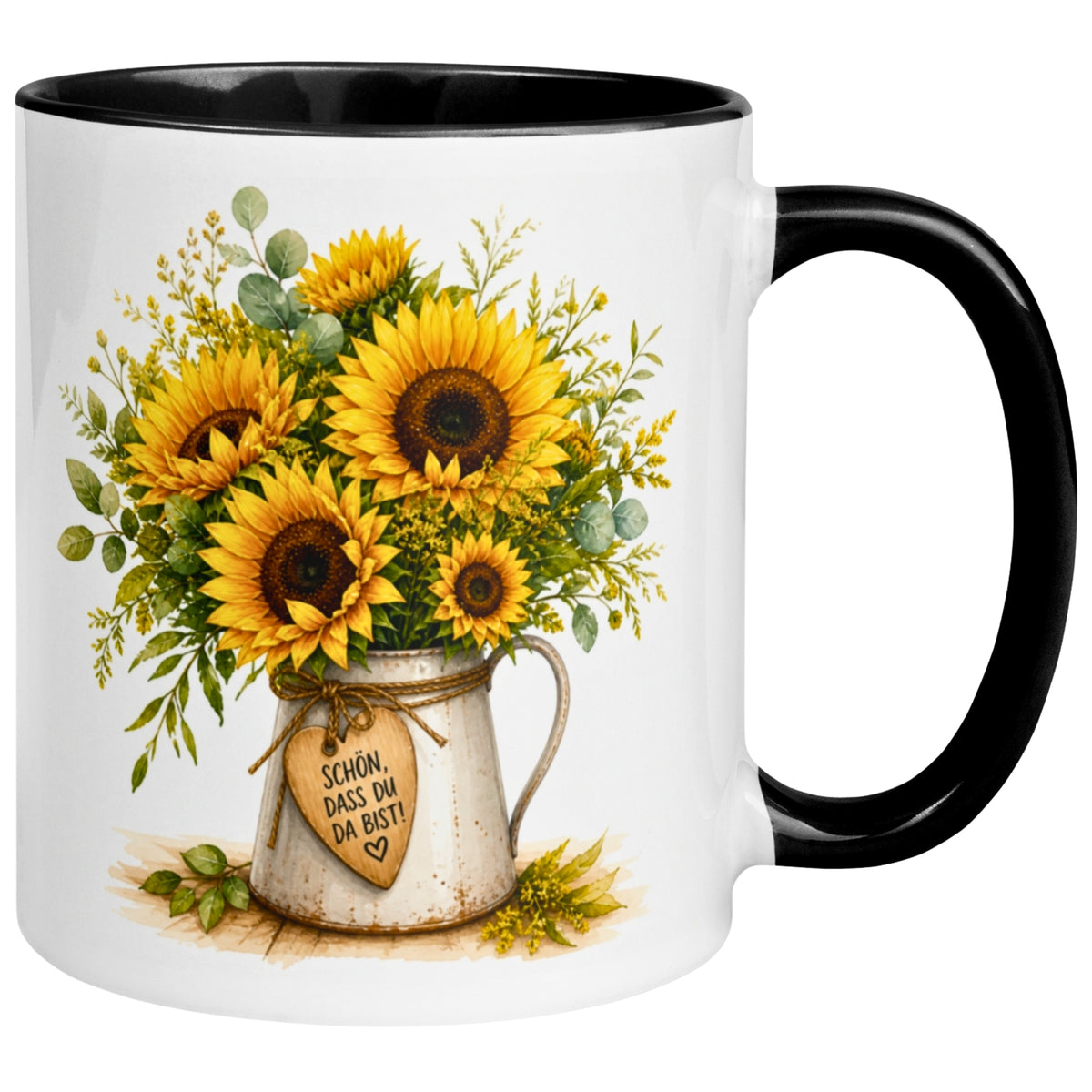 Tasse Danke – „Sonnenblumen - Schön dass du da bist“ – Dankeschön Geschenke