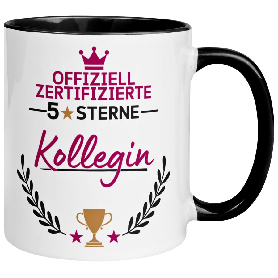 Tasse Kollegin – „Offiziell Zertifizierter 5 Sterne Kollegin“ – Geschenk zum Abschied