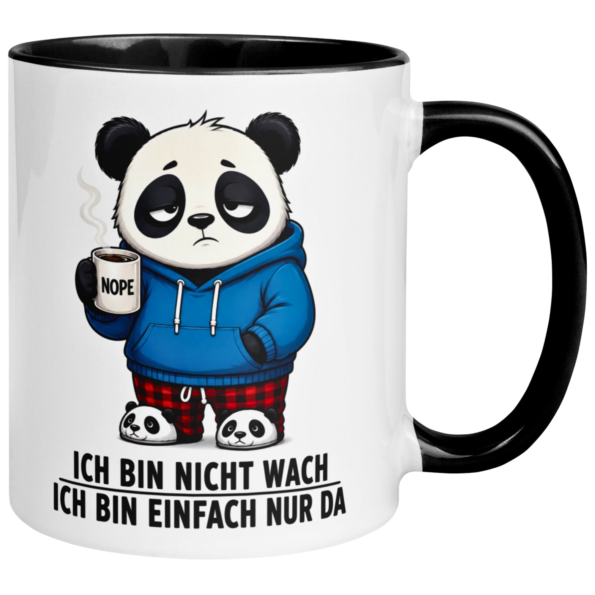 Tasse Panda – „Ich bin nicht wach - Ich bin nur da“ – lustiges Geschenk für Kollegen