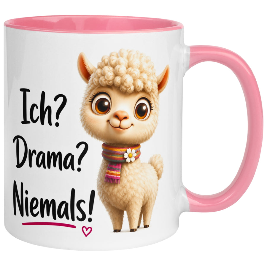 Tasse Alpaka – „Ich? Drama? Niemals!“ – lustiger Geschenk Becher