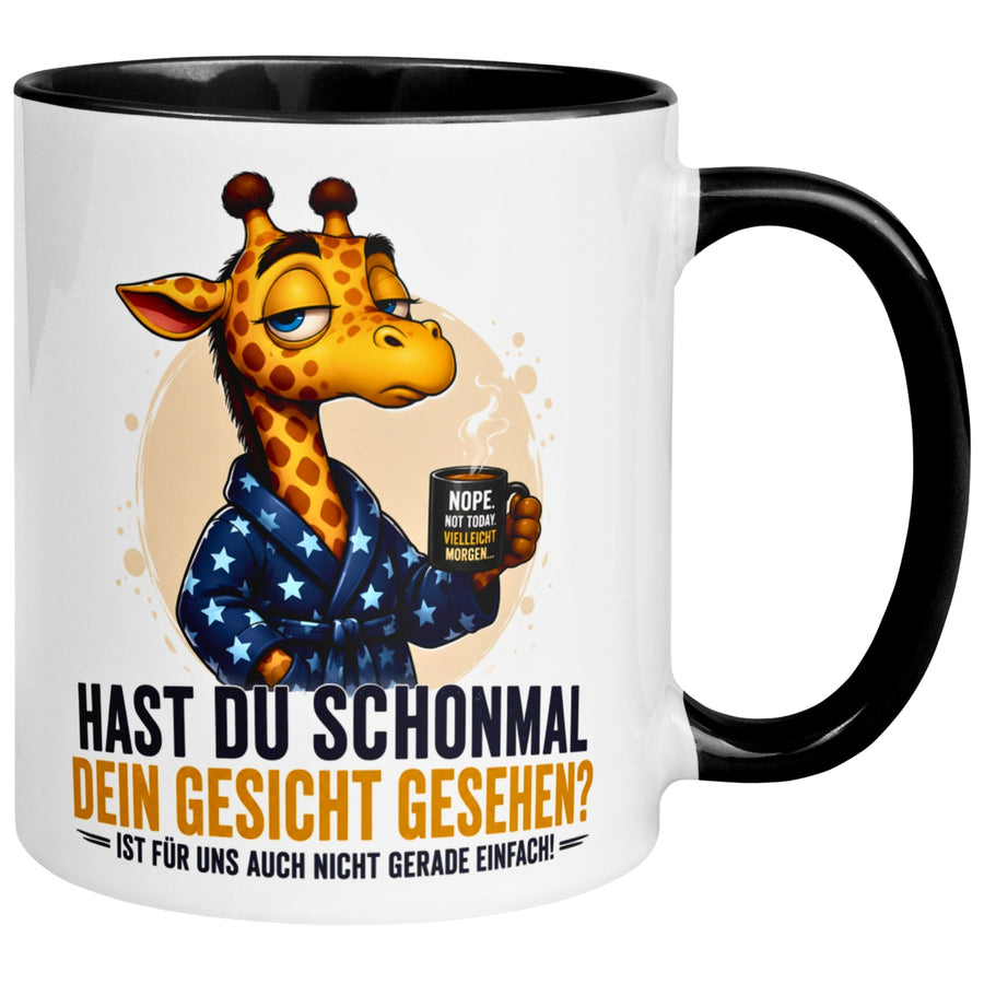 Tasse Giraffe – „Schonmal dein Gesicht gesehen“ – Lustiges Morgenmuffel Geschenk