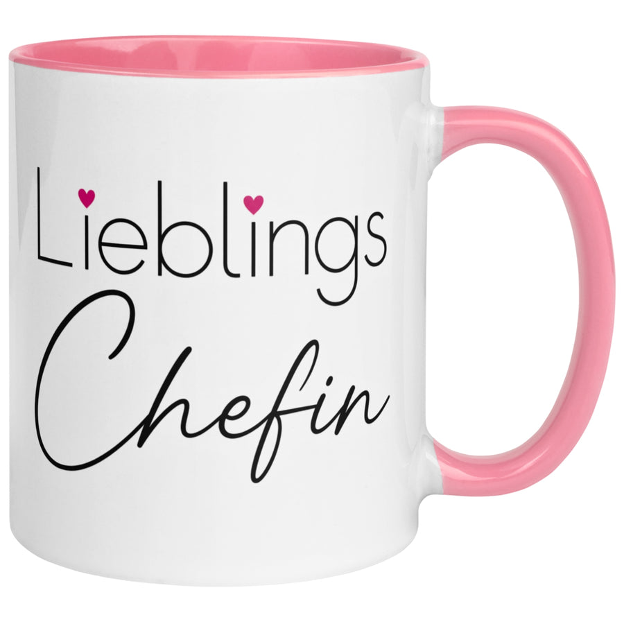 Tasse Chefin – „Lieblingschefin mit Herz“ – Geschenk Becher Beste Chefin