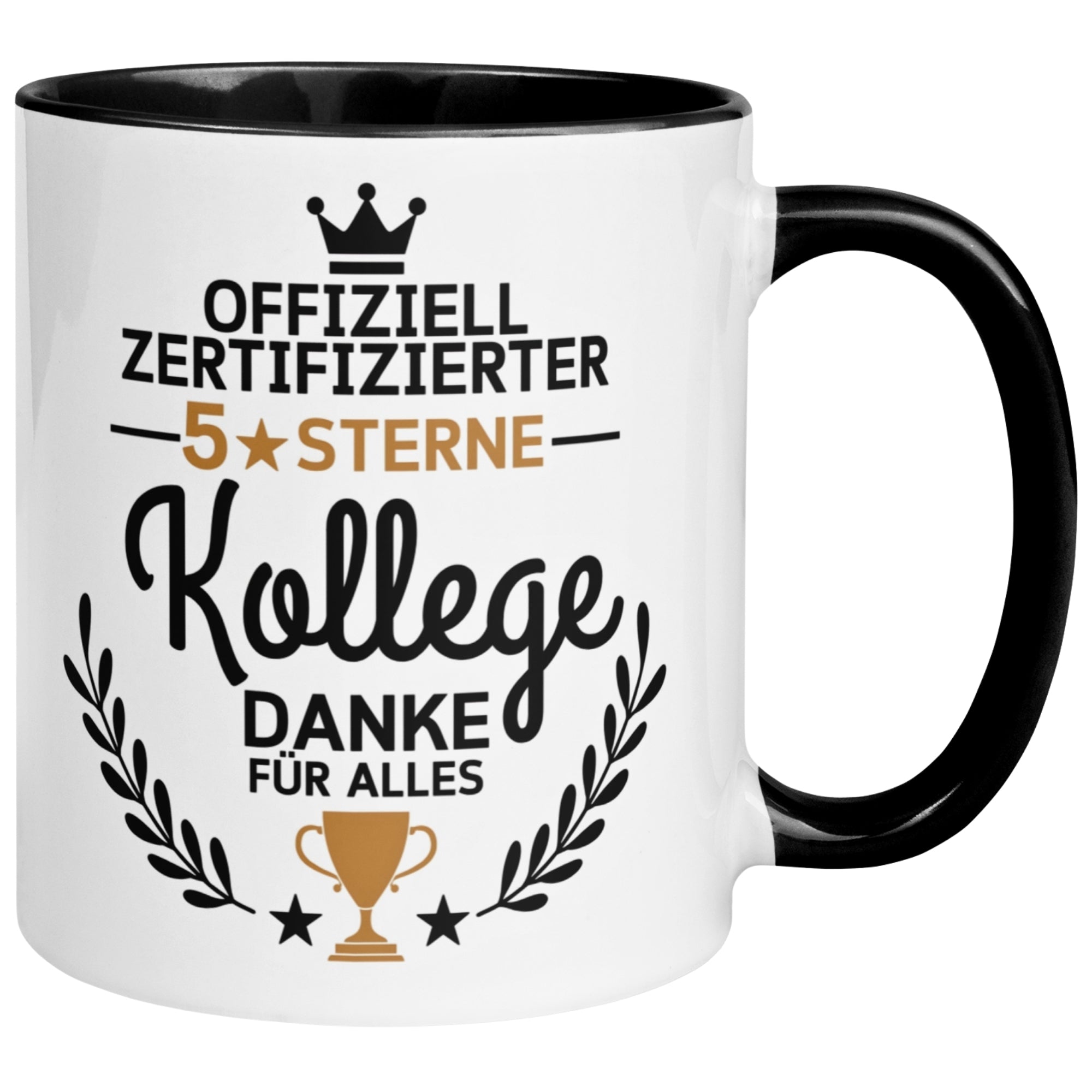 Tasse Kollege – „Offiziell zertifizierter 5-Sterne Kollege“ – Geschenk Abschied Arbeitskollege
