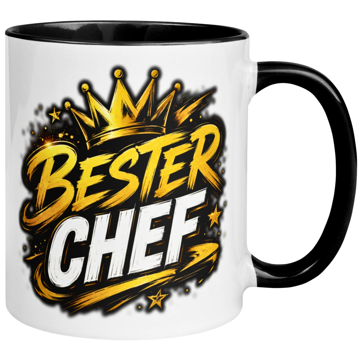Tasse Chef – „Bester Chef mit goldener Krone“ – Geschenk Becher Bester Chef