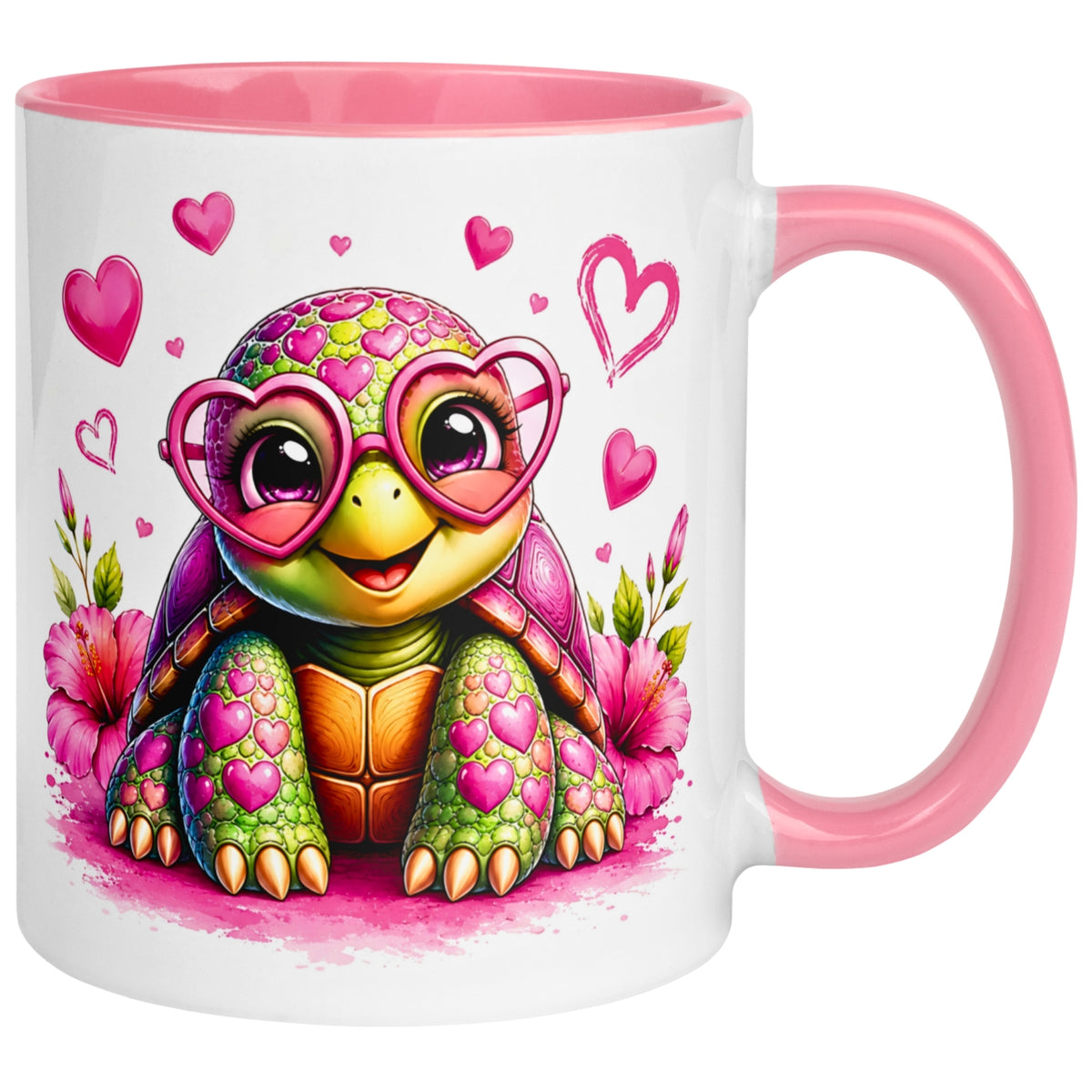 Tasse Schildkröte – „Schildkröte mit Herzbrille“ – Ich liebe Dich Geschenk