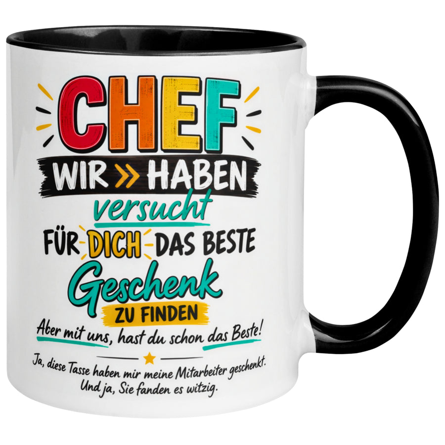 Tasse Chef – „Für dich das beste Geschenk“ – Kaffeetasse Bester Chef