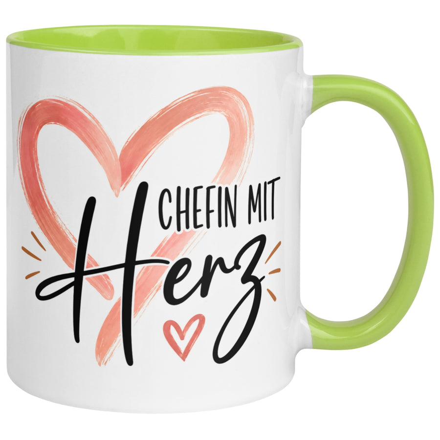 Tasse Chefin – „Chefin mit riesigem Herz“ – Teamleiterin Geschenk Becher