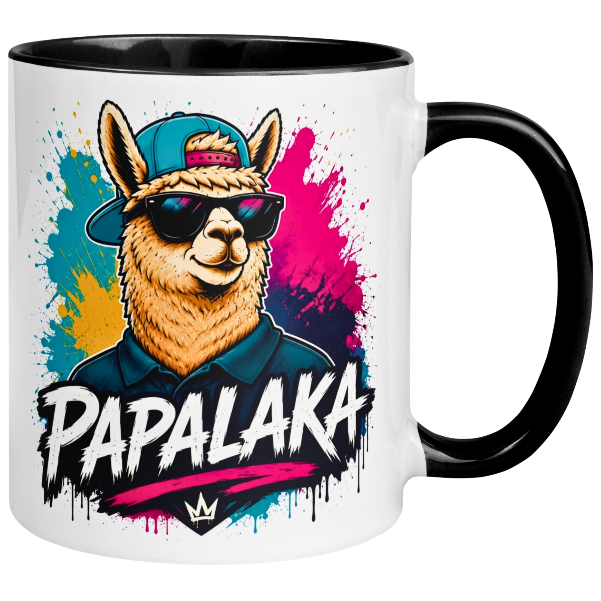 Tasse Alpaka – „PAPALAKA“ – lustiger Geschenk Becher für Papa