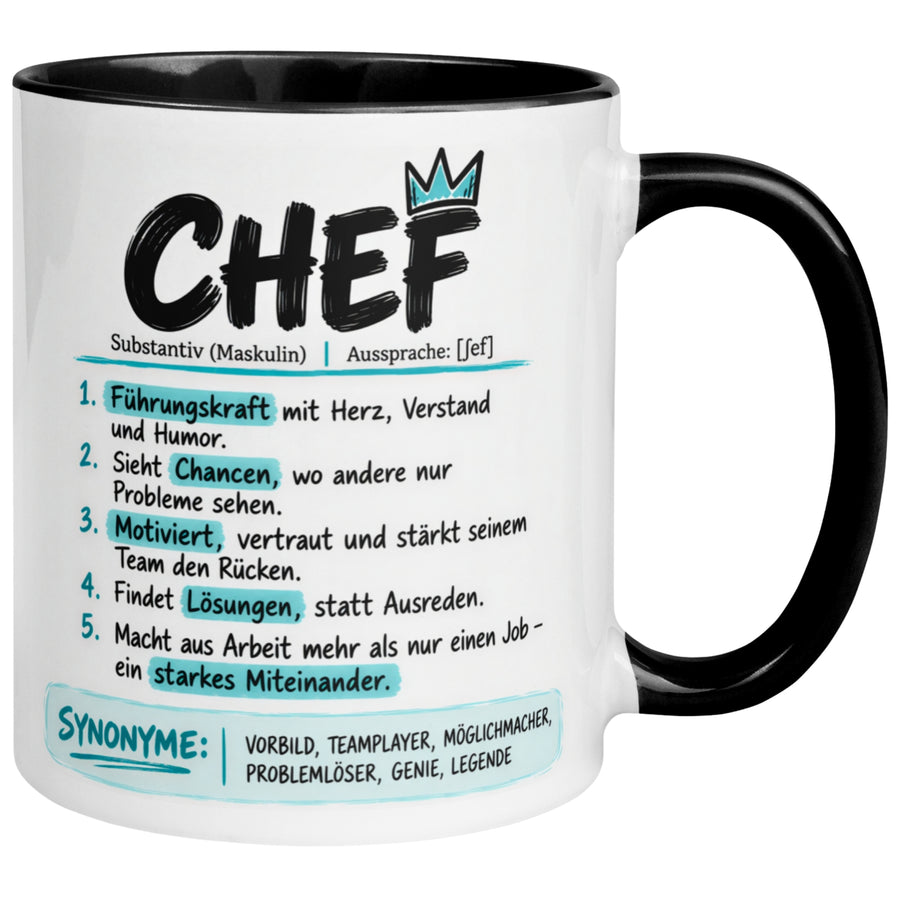 Tasse Chef – „Lexikoneintrag und Definition“ – Geschenk Becher Bester Chef
